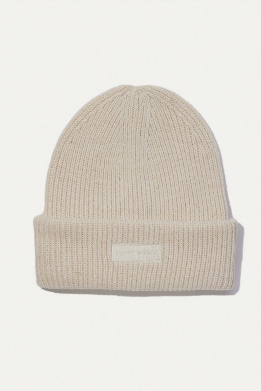 lurex knit beanie